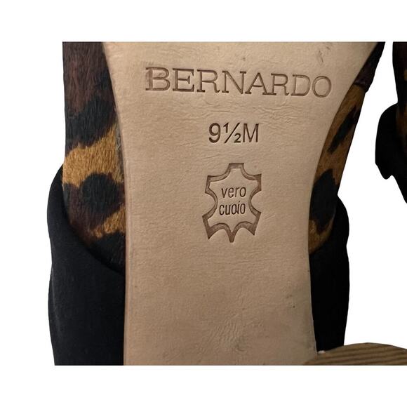 BERNARDO Finley Leopard Print Slide Mules Slip On Heels Pointed Toe Size 9.5 - Picture 9 of 10